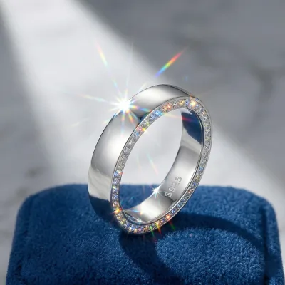 Bague alliance empilable en argent sterling