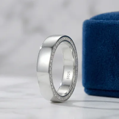 Bague alliance empilable en argent sterling – image 3
