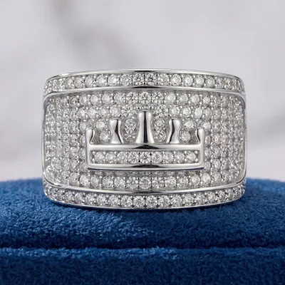 Bague couronne à zircons cubiques pour homme – image 2