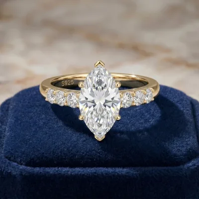 Bague marquise moissanite 5 carats – image 2