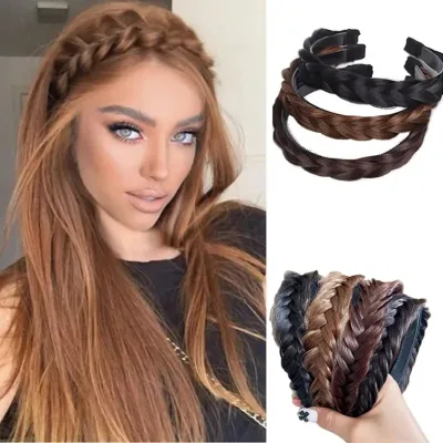 Bandeau tressé extensible pour cheveux