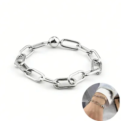 Bracelet chaîne serpent cœur en argent 925 – image 3