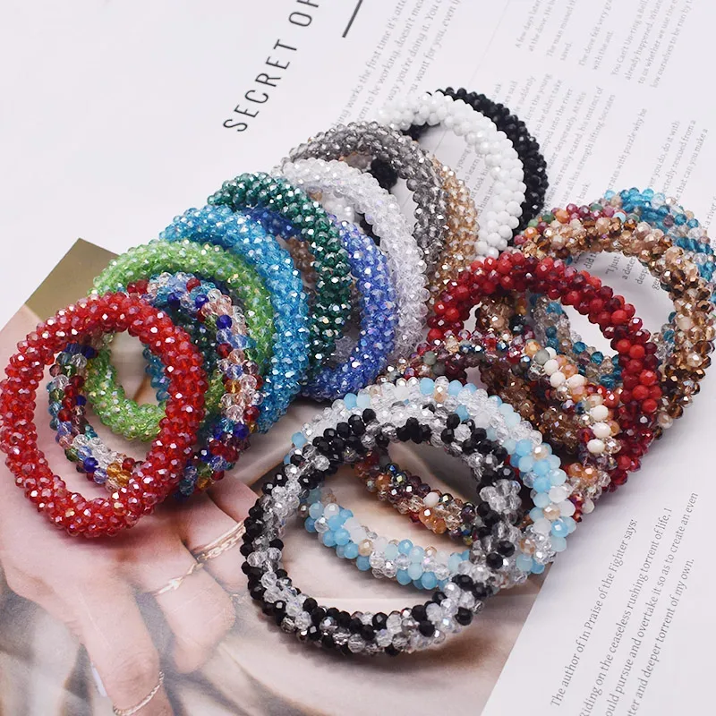 Bracelet de perles rondes élastique