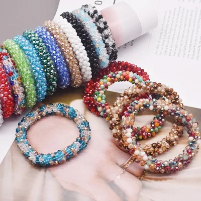 Bracelet de perles rondes élastique – image 3