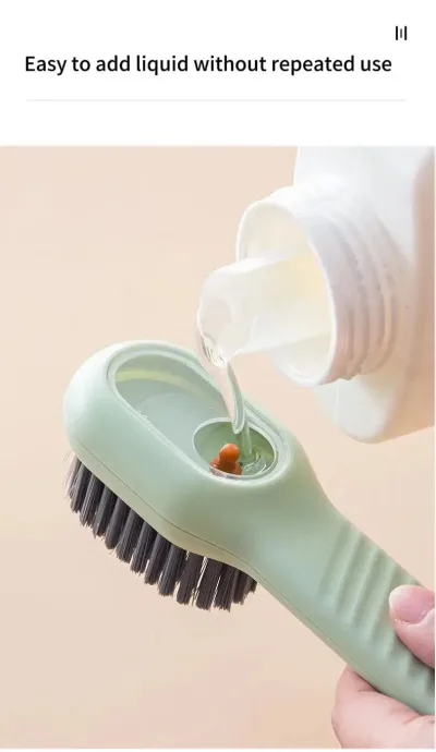 Brosse à chaussures verte avec réservoir – image 2