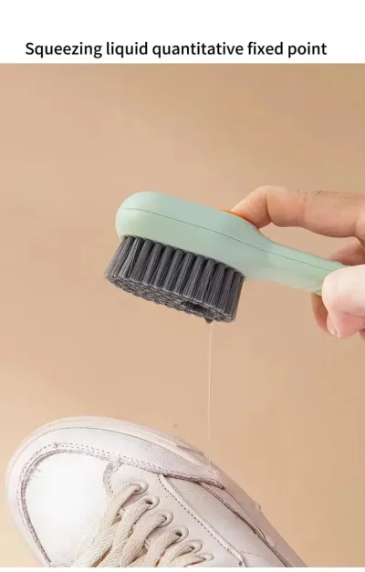 Brosse à chaussures verte avec réservoir – image 3