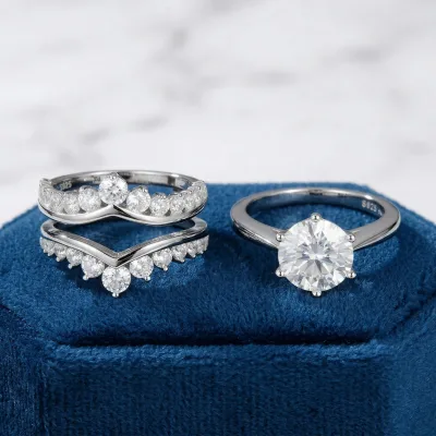 Ensemble de bagues couronne en moissanite – image 3