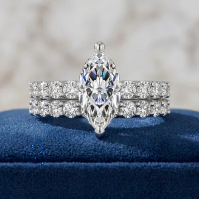 Ensemble de bagues moissanite taille poire – image 3