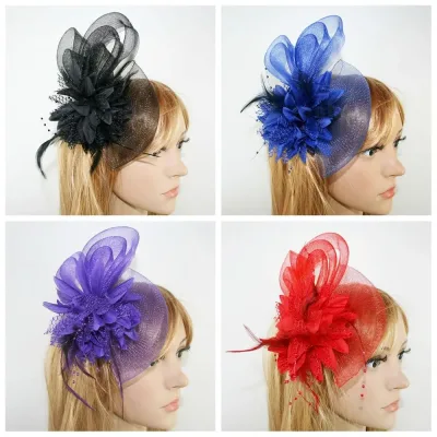 Fascinateur fleur en plumes et perles – image 3