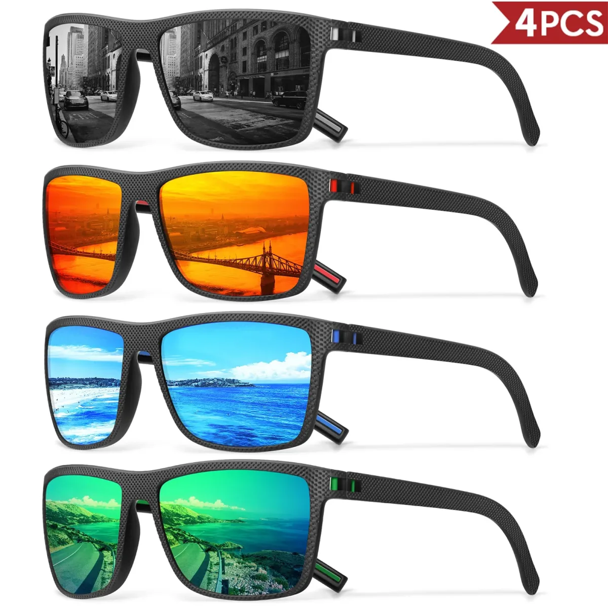 Lunettes de soleil polarisées, lot de lunettes