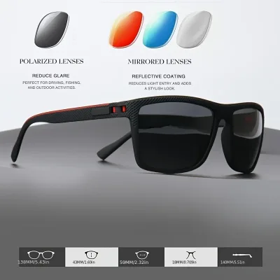 Lunettes de soleil polarisées monture carrée – image 2